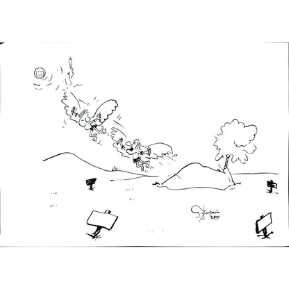 Muhamed Becovic 29x21cm Orijinal Karikatür BOD02537