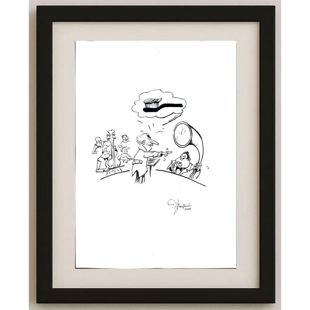Muhamed Becovic 29x21cm Orijinal Karikatür BOD02538