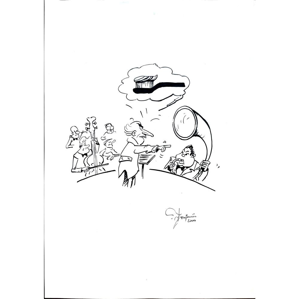 Muhamed Becovic 29x21cm Orijinal Karikatür BOD02538