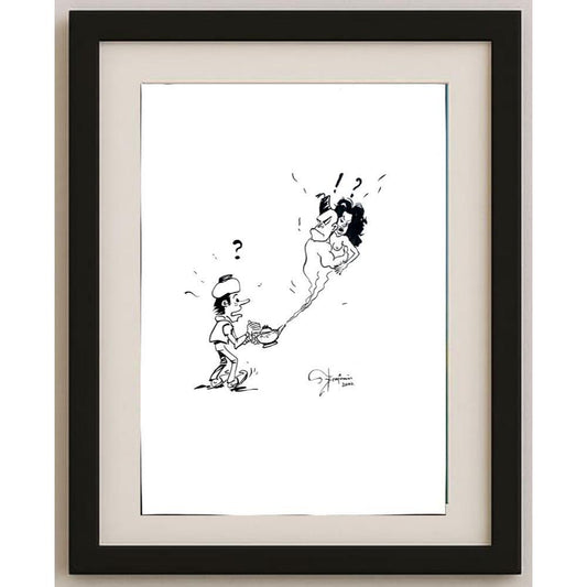 Muhamed Becovic 29x21cm Orijinal Karikatür BOD02539