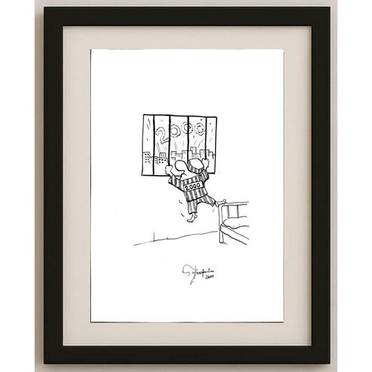 Muhamed Becovic 29x21cm Orijinal Karikatür BOD02540