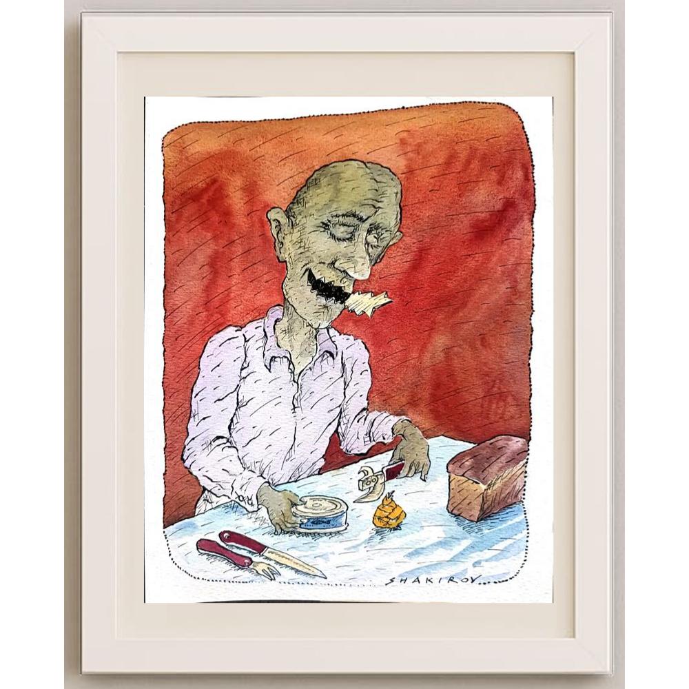 Yusup Shakirov 31x24cm Orijinal Karikatür BOD02546