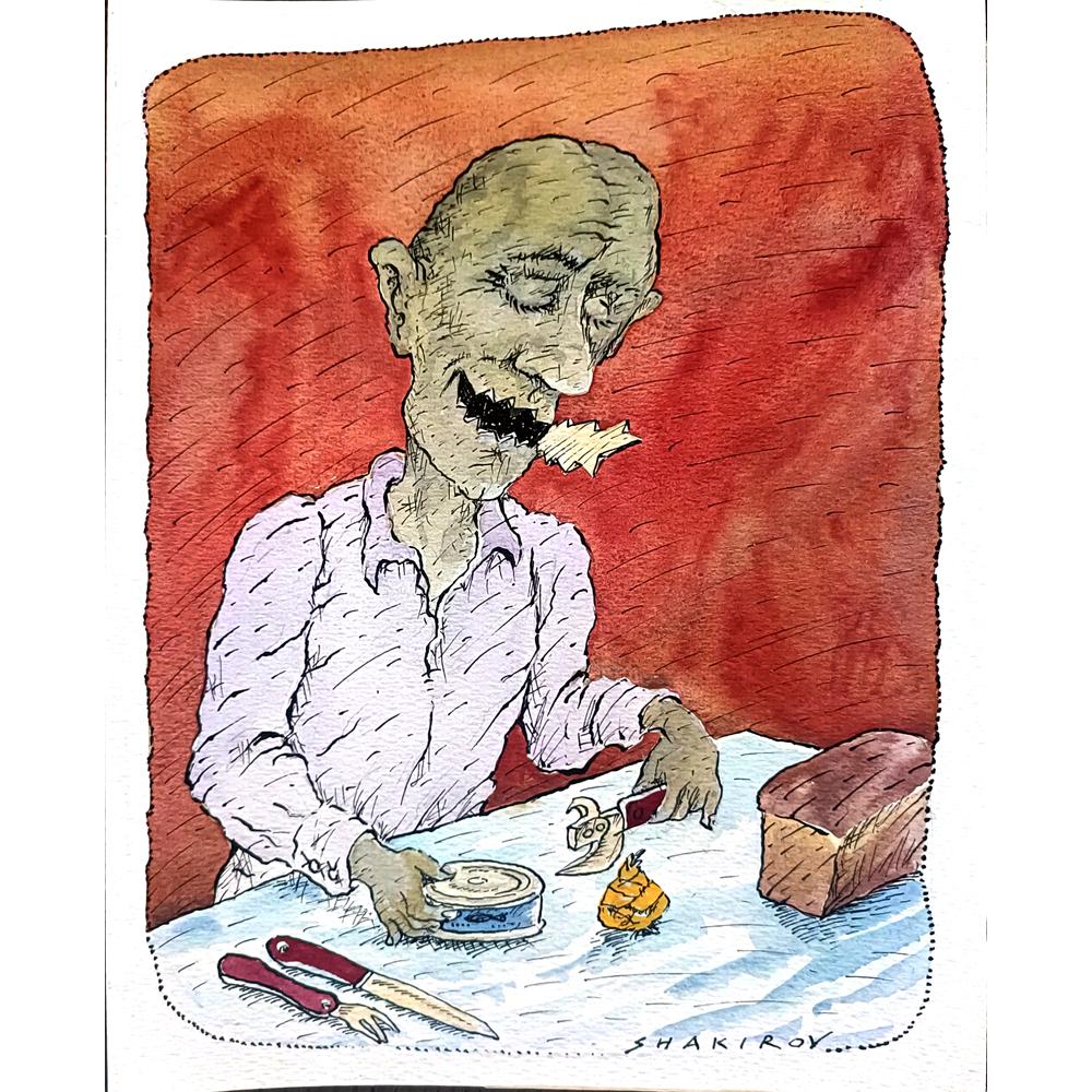 Yusup Shakirov 31x24cm Orijinal Karikatür BOD02546