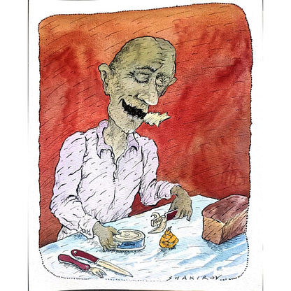 Yusup Shakirov 31x24cm Orijinal Karikatür BOD02546