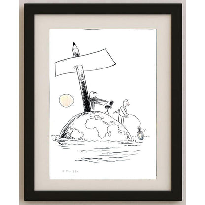 Eduardo Ferreria Grosso 50x35cm Orijinal Karikatür BOD02550