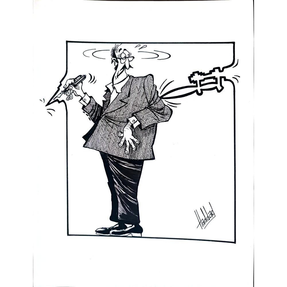 Habib Haddad 35x25cm Orijinal Karikatür BOD02552