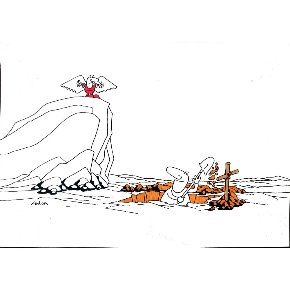 Anton Kotreba 43x30cm Orijinal Karikatür BOD02557