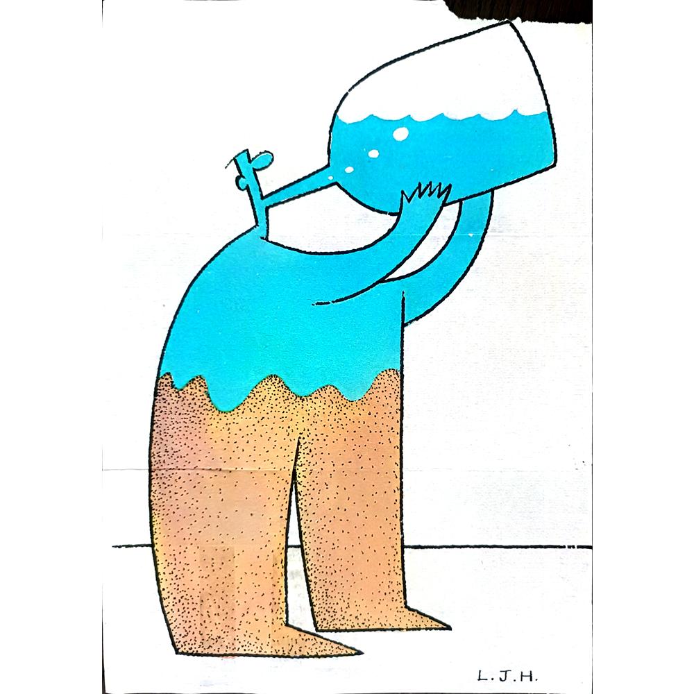 Li Jinghua 29x21cm Orijinal Karikatür BOD02563