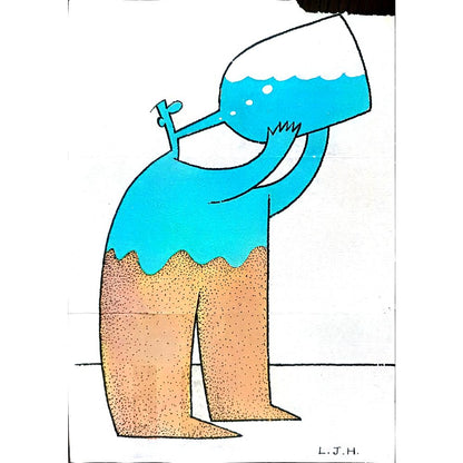 Li Jinghua 29x21cm Orijinal Karikatür BOD02563