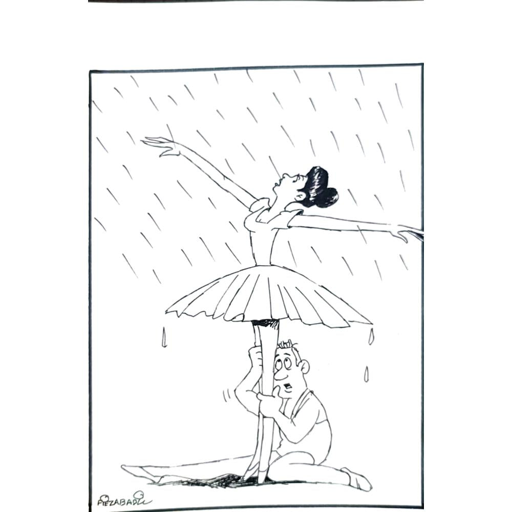 Mohammed Fiezabadi 29x21cm Orijinal Karikatür BOD02583