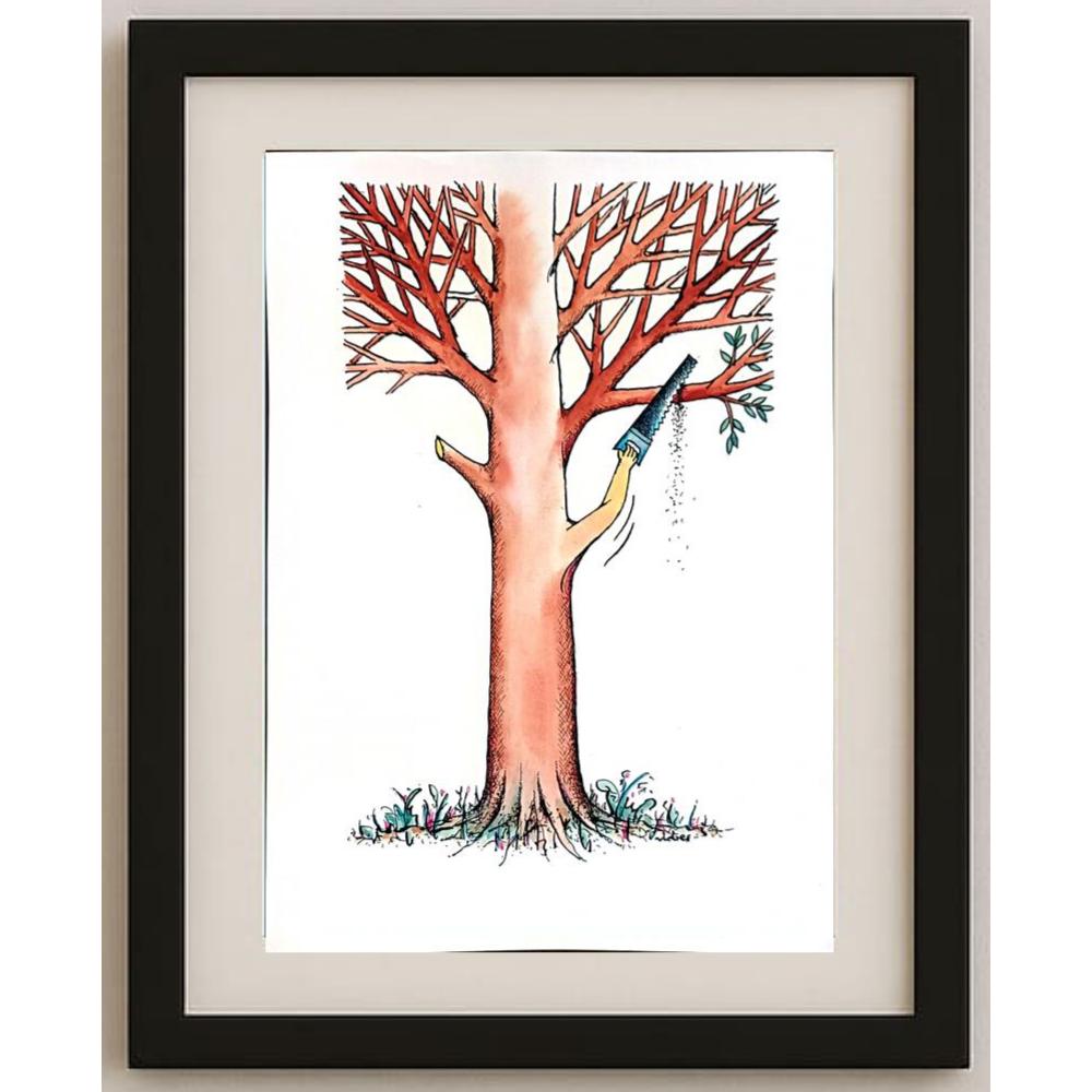 Vladimiras Beresniovas 29x21cm Orijinal Karikatür BOD02584