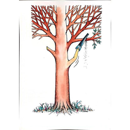 Vladimiras Beresniovas 29x21cm Orijinal Karikatür BOD02584