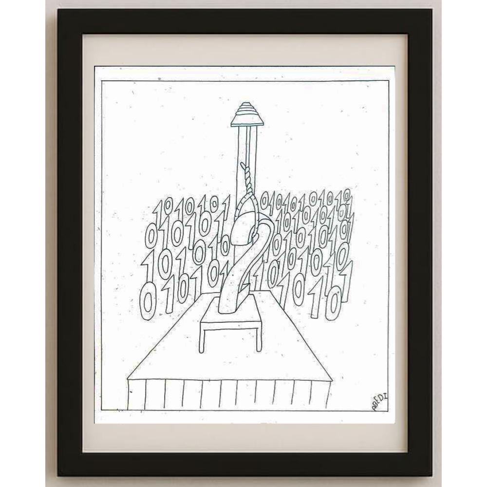Reza Abedi 25x21cm Orijinal Karikatür BOD02585