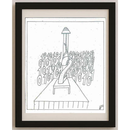 Reza Abedi 25x21cm Orijinal Karikatür BOD02585