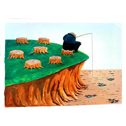 Rahardi Handining 29x21cm Orijinal Karikatür BOD02589