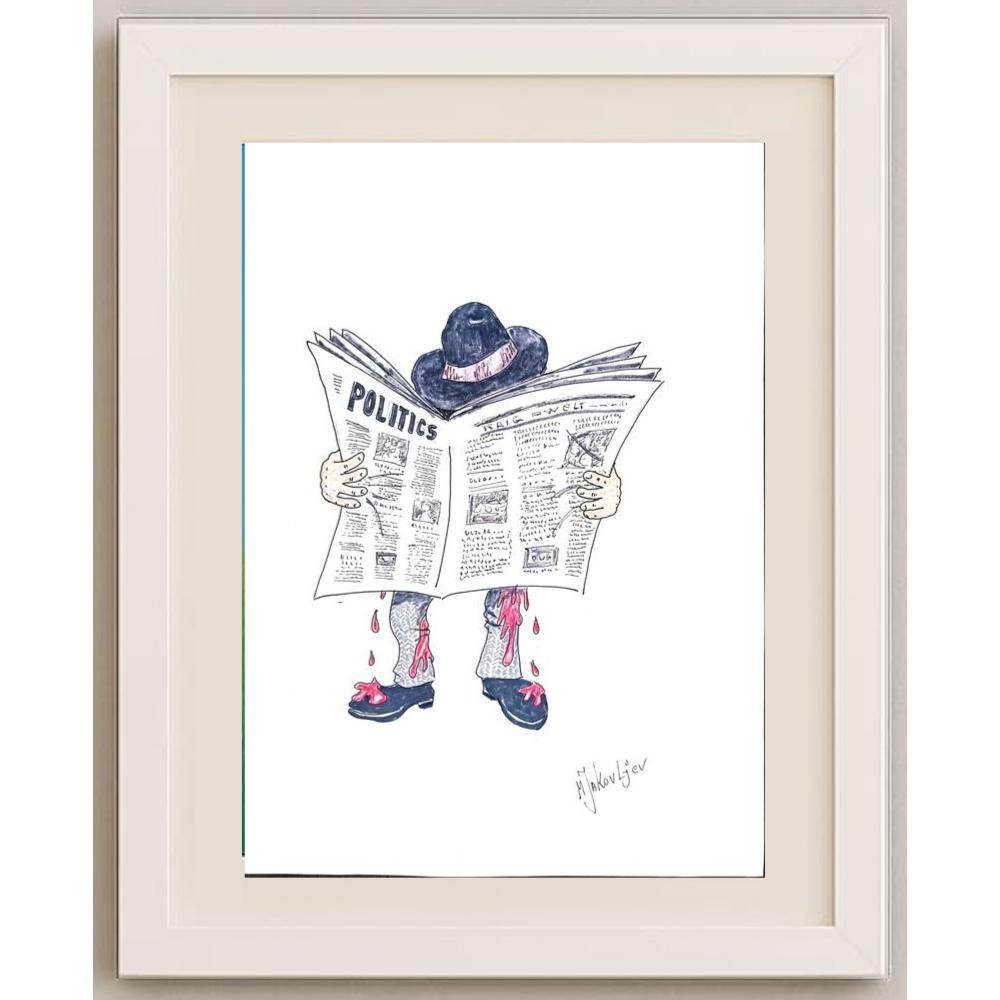 Miroslav Jakovljev 29x21cm Orijinal Karikatür BOD02590