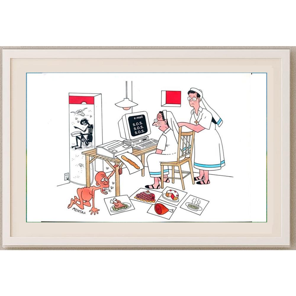 Mendiguren Tarres Luis 29x21cm Orijinal Karikatür BOD02593