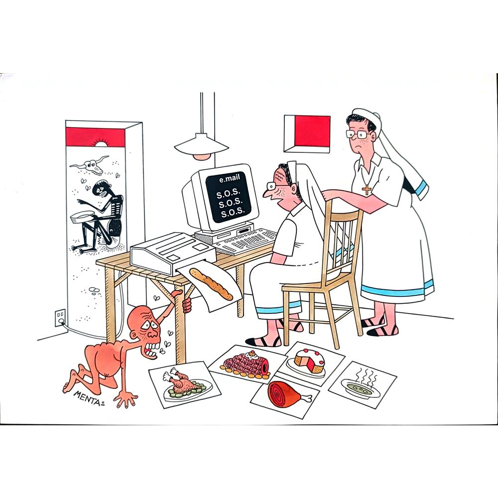 Mendiguren Tarres Luis 29x21cm Orijinal Karikatür BOD02593
