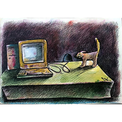 Danila Kosova 29x21cm Orijinal Karikatür BOD02594
