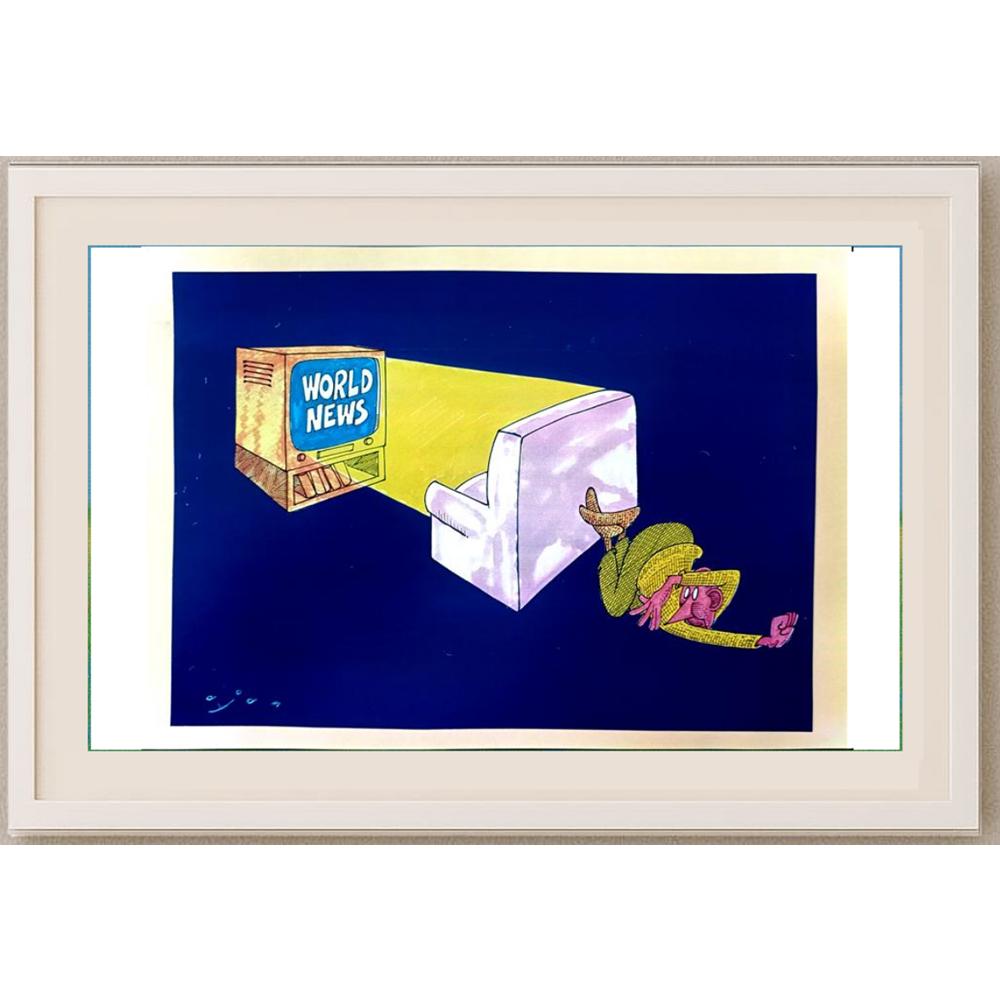 Midhat Ajanovic 29x21cm Orijinal Karikatür BOD02595