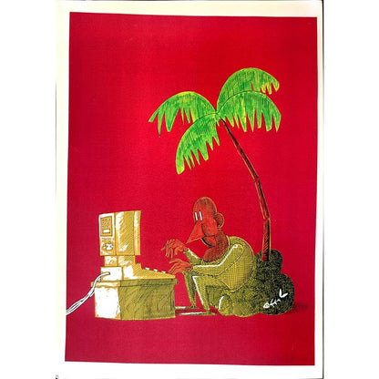 Midhat Ajanovic 29x21cm Orijinal Karikatür BOD02596