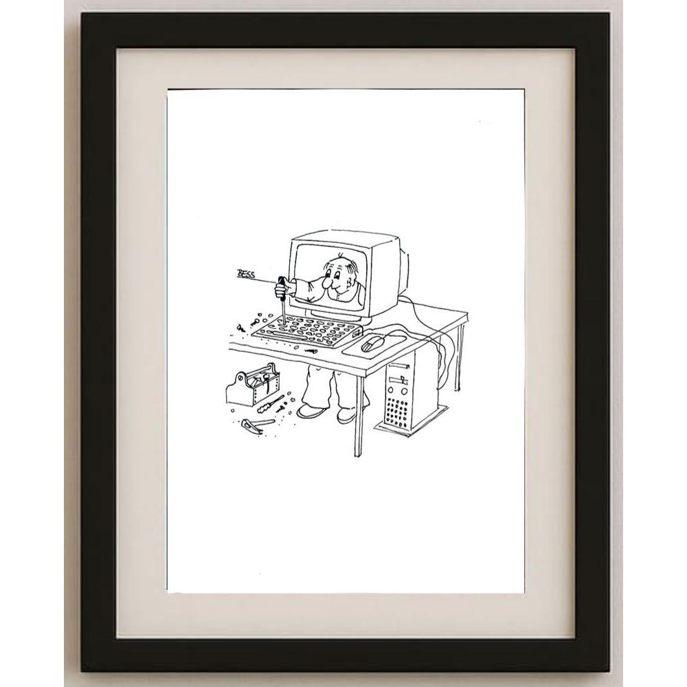 Winfried Besslich 29x21cm Orijinal Karikatür BOD02598