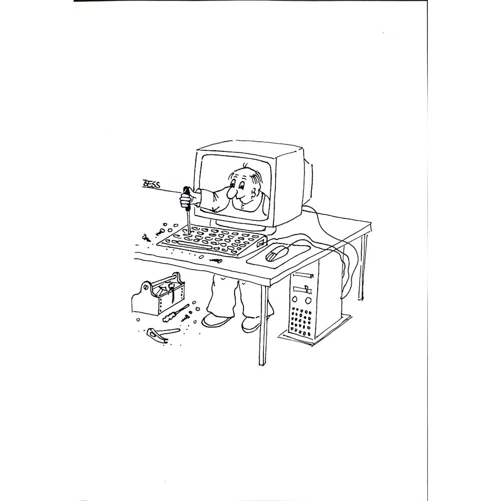 Winfried Besslich 29x21cm Orijinal Karikatür BOD02598