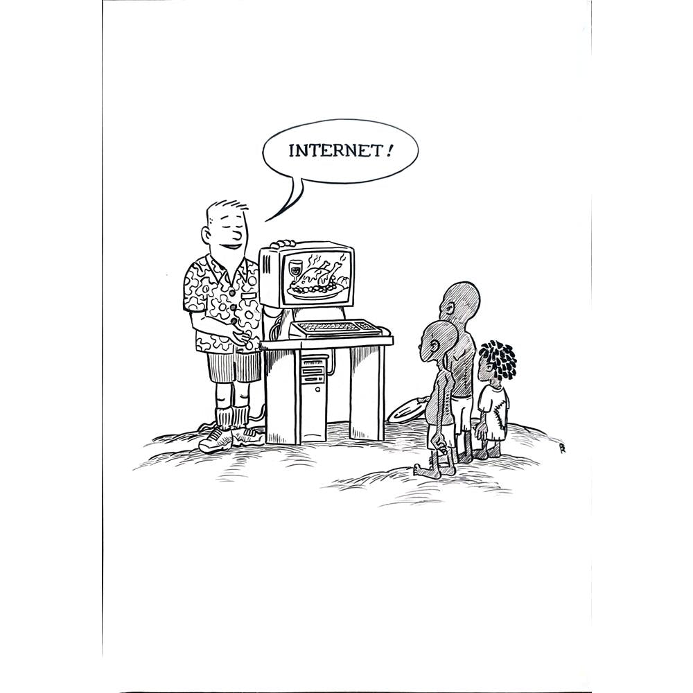Renato Bruno 29x21cm Orijinal Karikatür BOD02599
