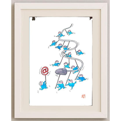 Wang Rui Sheng 29x21cm Orijinal Karikatür BOD02600