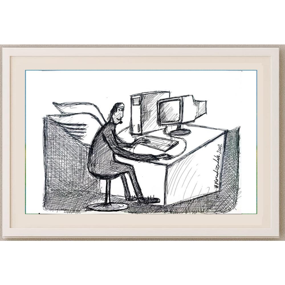 Moradizadeh 29x21cm Orijinal Karikatür BOD02603