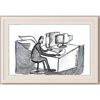 Moradizadeh 29x21cm Orijinal Karikatür BOD02603