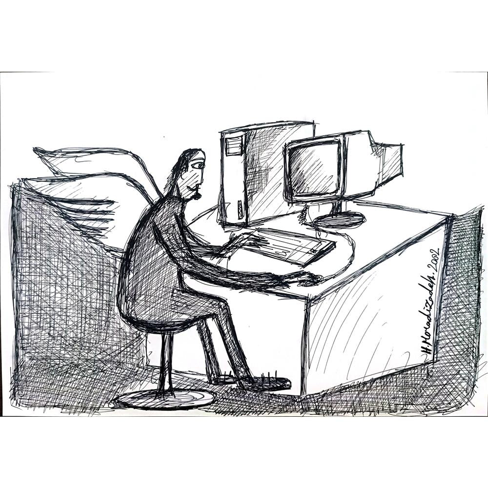 Moradizadeh 29x21cm Orijinal Karikatür BOD02603