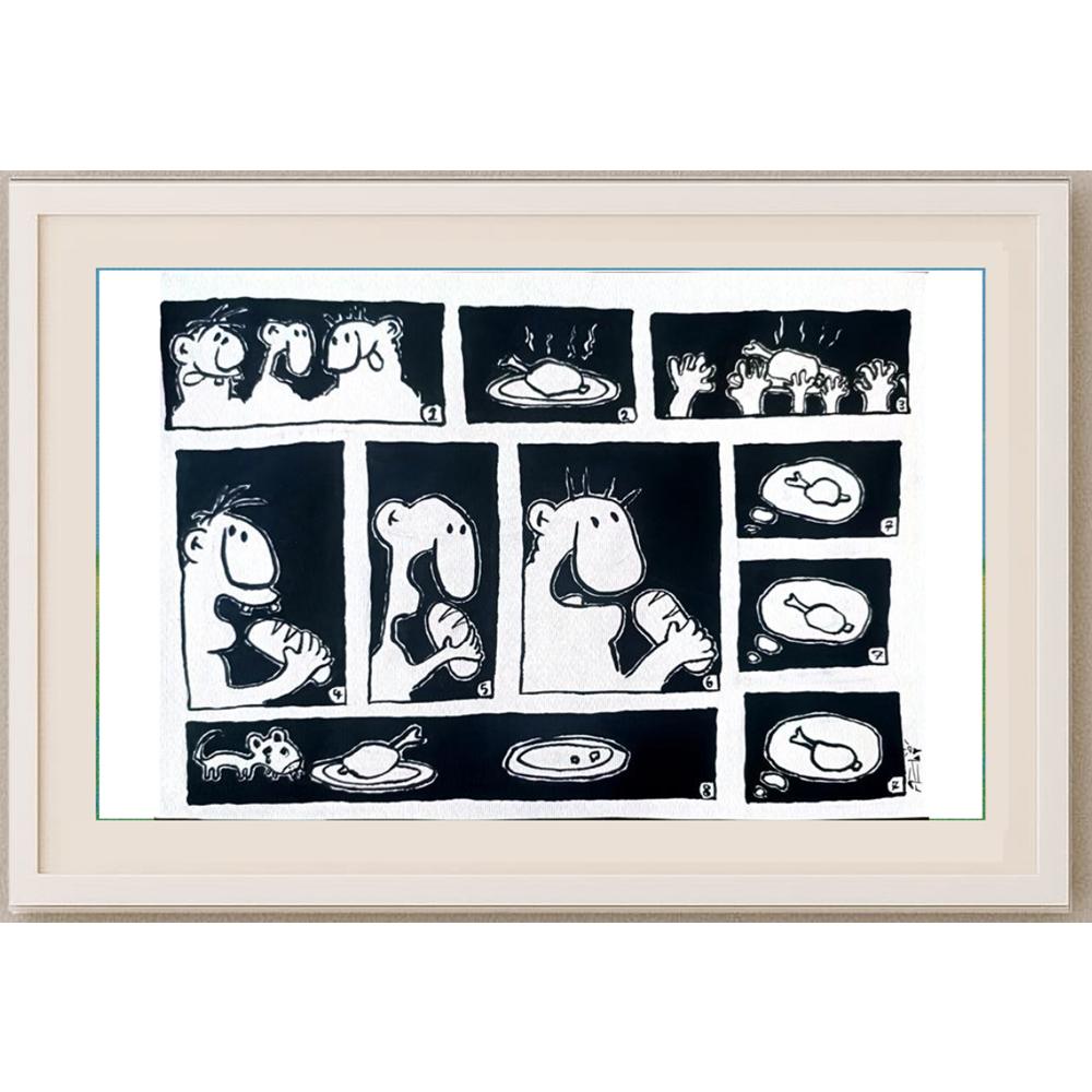 Masoom Ahi Andi 29x21cm Orijinal Karikatür BOD02605