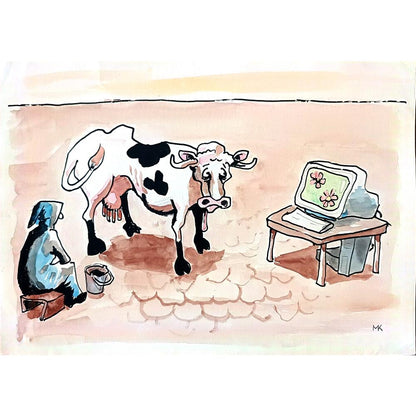 Milivoj Kostic 29x21cm Orijinal Karikatür BOD02611