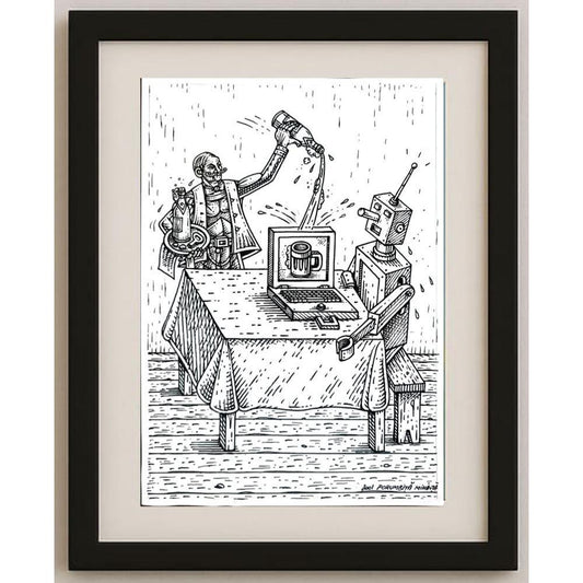 Porumbita Mihaita 29x21cm Orijinal Karikatür BOD02612