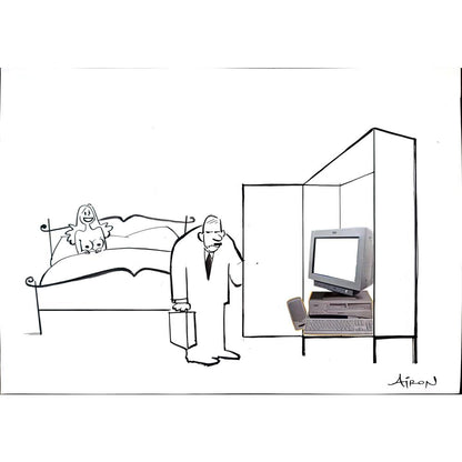 Airon Barretode Lacerda 43x30cm Orijinal Karikatür BOD02613