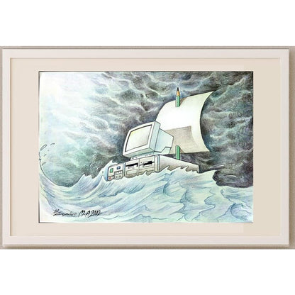Massood Noori 43x30cm Orijinal Karikatür BOD02614