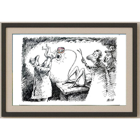 Viacheslav Bibishev 43x30cm Orijinal Karikatür BOD02615