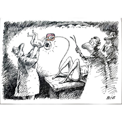 Viacheslav Bibishev 43x30cm Orijinal Karikatür BOD02615