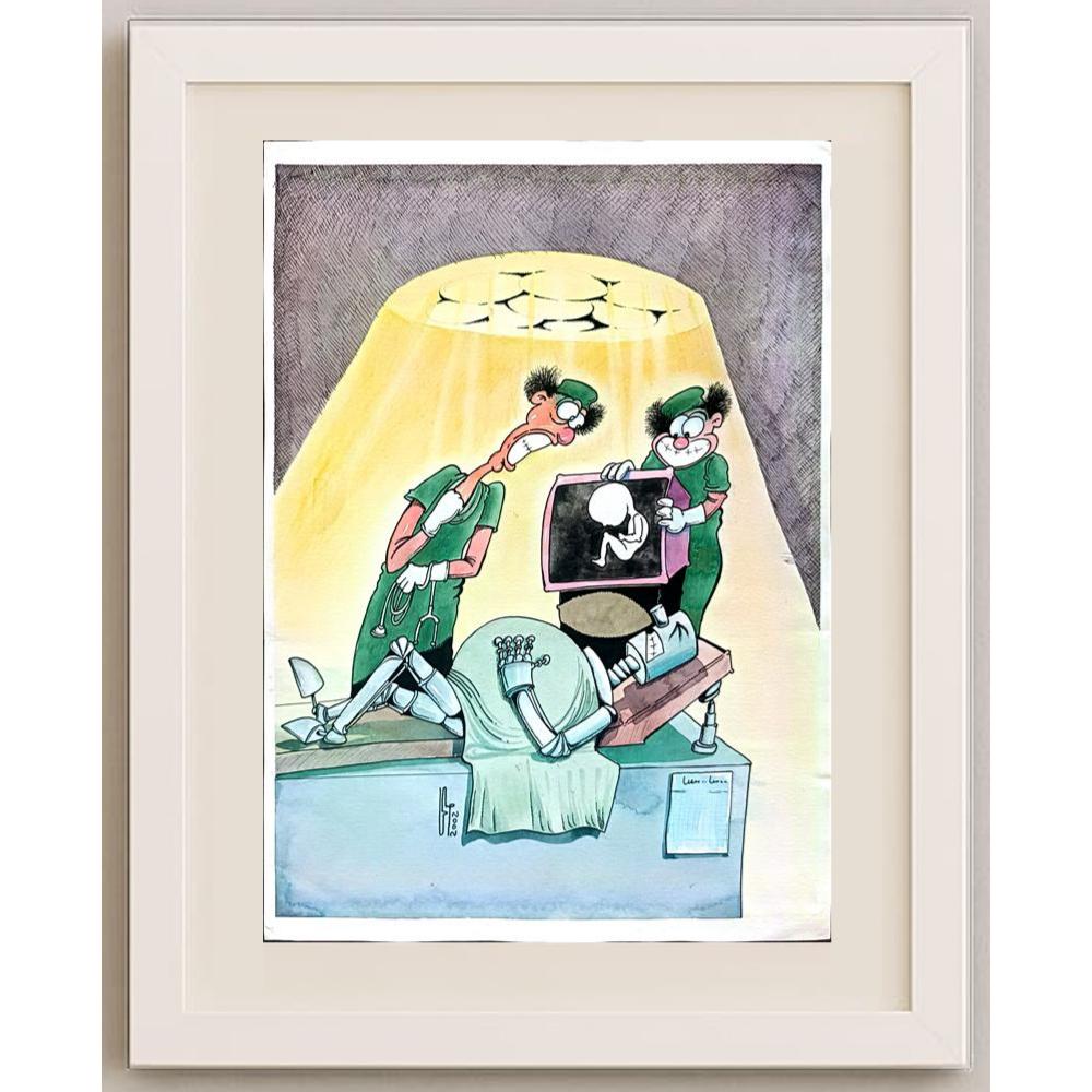 Abdolazehra Aziz Salehi 43x30cm Orijinal Karikatür BOD02616