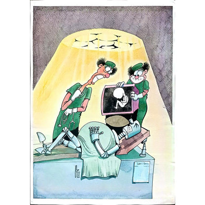 Abdolazehra Aziz Salehi 43x30cm Orijinal Karikatür BOD02616