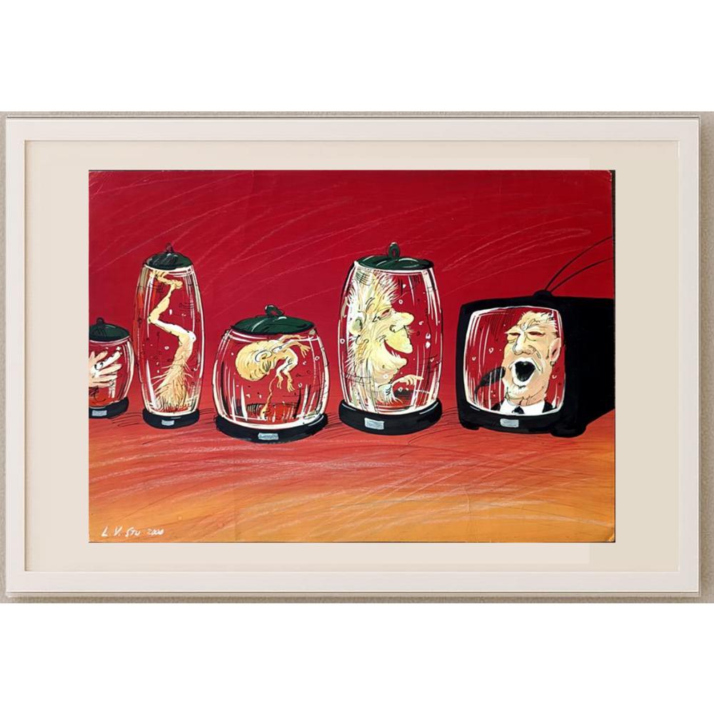Leonid Storozkhuk 43x30cm Orijinal Karikatür BOD02617