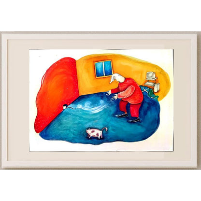 Malgorzata Gnys Wysocka 43x30cm Orijinal Karikatür BOD02619