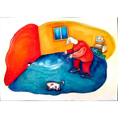 Malgorzata Gnys Wysocka 43x30cm Orijinal Karikatür BOD02619