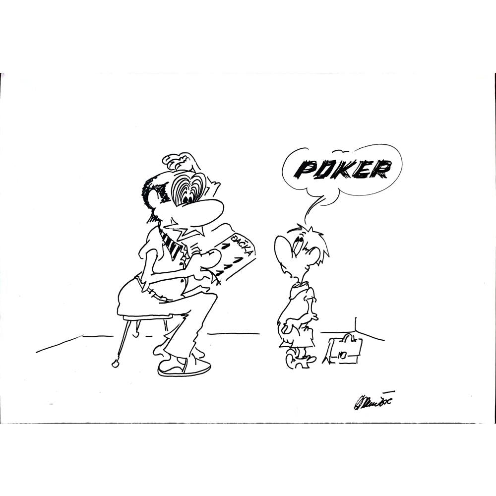Branko Premuzic 29x21cm Orijinal Karikatür BOD02624