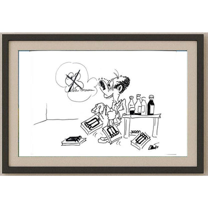 Branko Premuzic 29x21cm Orijinal Karikatür BOD02625