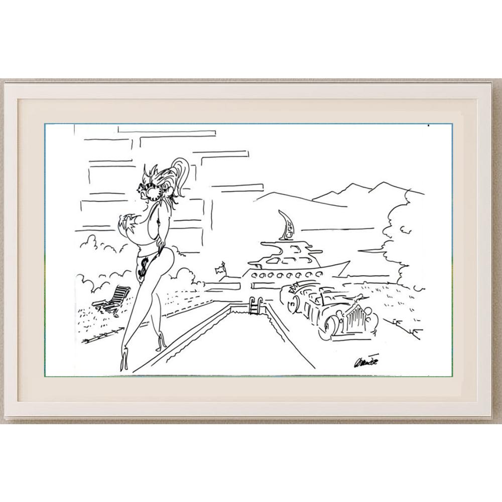 Branko Premuzic 29x21cm Orijinal Karikatür BOD02634