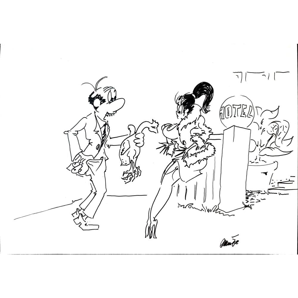 Branko Premuzic 29x21cm Orijinal Karikatür BOD02639