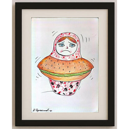 Chernyskev Nickolay 29x21cm Orijinal Karikatür BOD02652