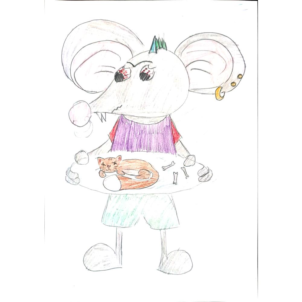 Mokiokotina Maria 29x21cm Orijinal Karikatür BOD02671
